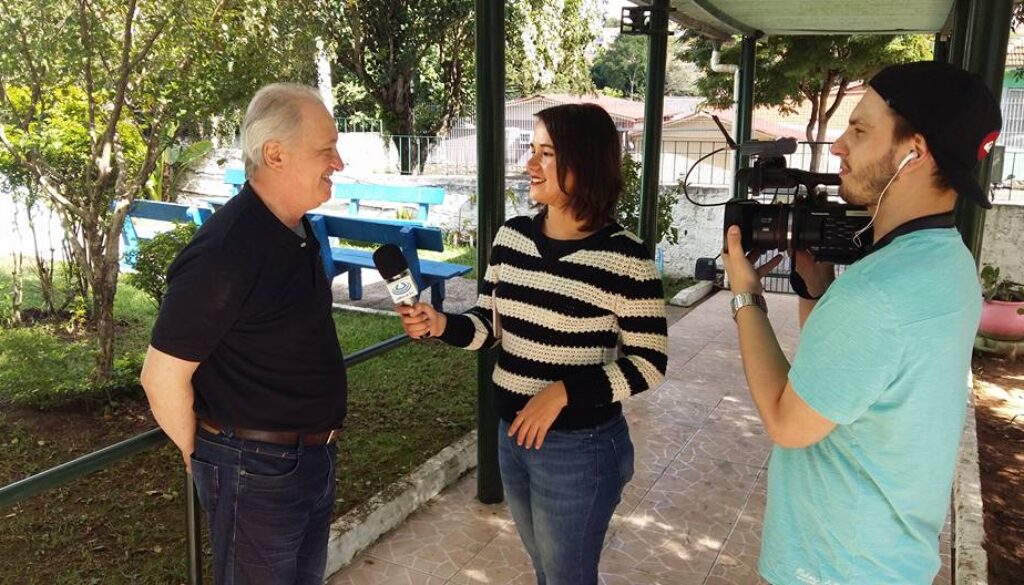 Ulbra TV gravando matéria sobre liga acadêmica