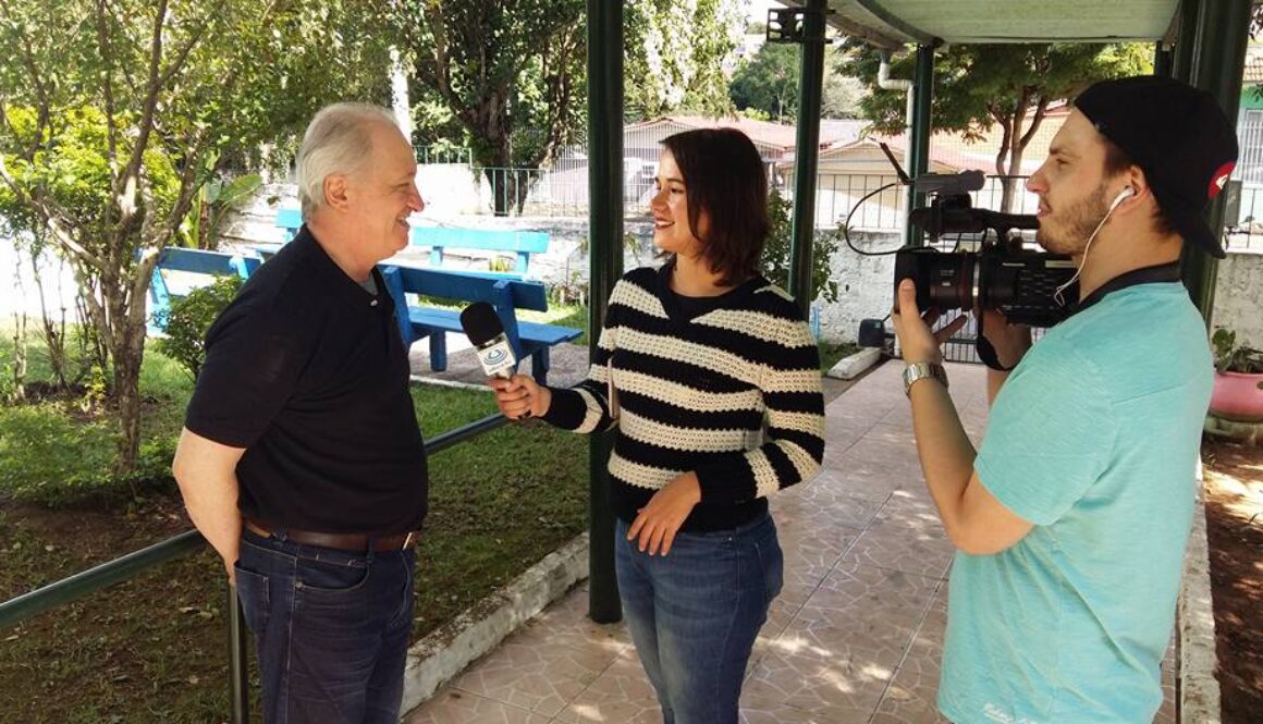 Ulbra TV gravando matéria sobre liga acadêmica